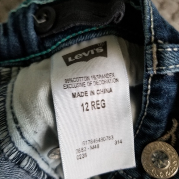 Girls Levi's Jeans Rhinestone Studded Accent Sz 12 - Picture 6 of 6